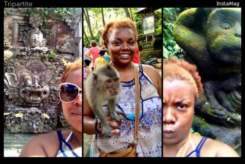 Monkeying around while solo in Bali.