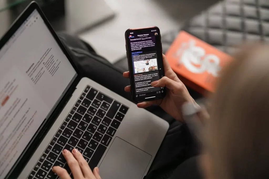 laptop and phone