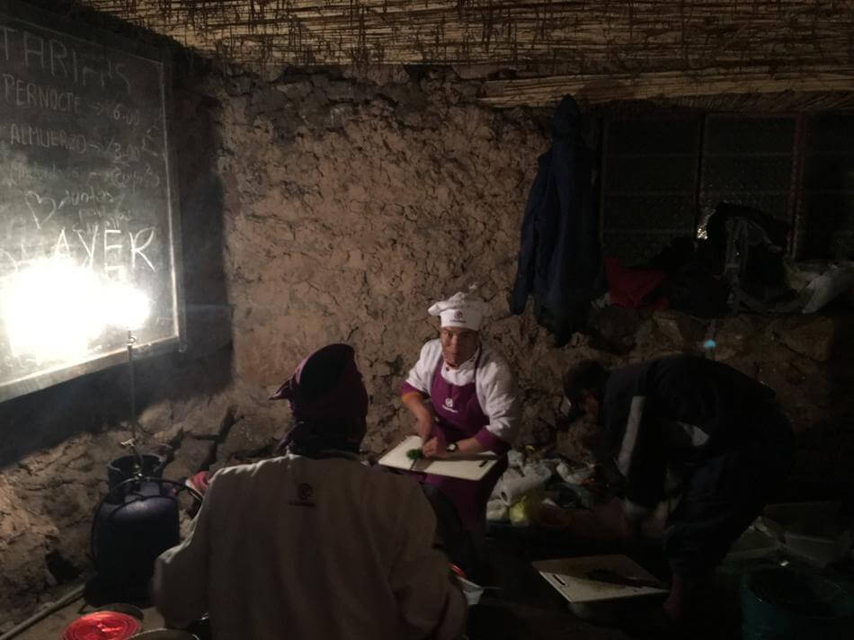 Dinner time on the Lares Trek!